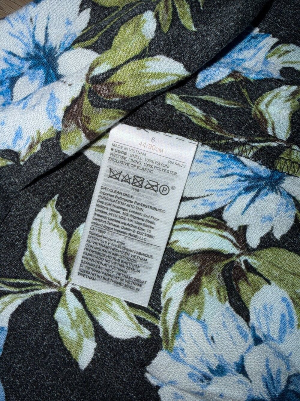 Banana Republic Floral Midi Dress Black Blue Size 6 NWT - Picture 6 of 6